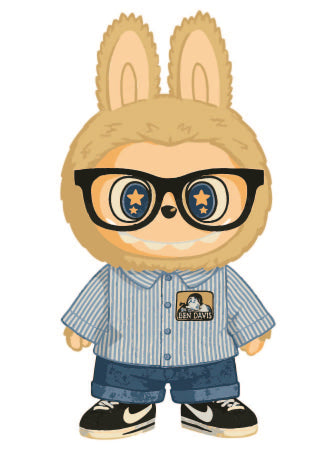 BEN DAVIS GANGSTER LABUBU IN RAYBAN SUNGLASSES