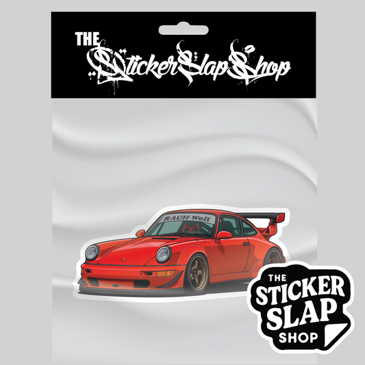 Red RWB Porsche 911 red sticker