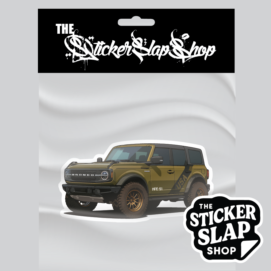 Green Ford Raptor Bronco sticker