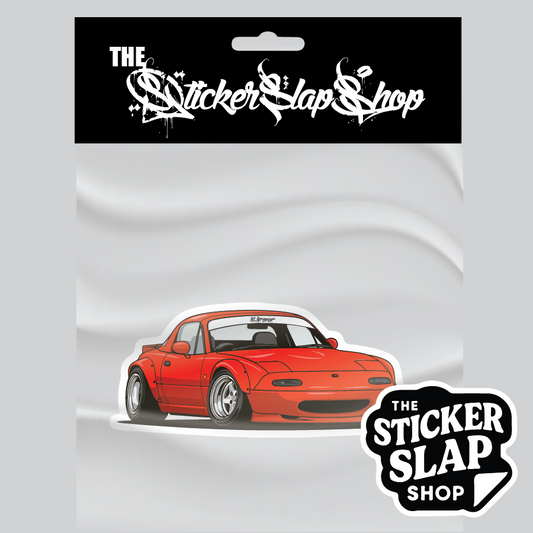 Red Mazda Miata sticker