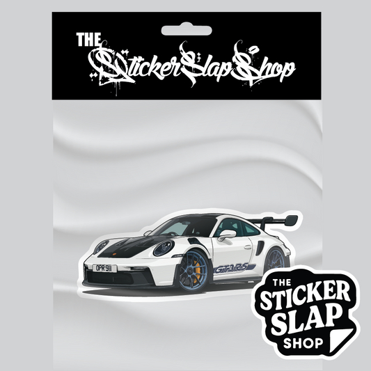 White GT3 RS Porsche sticker