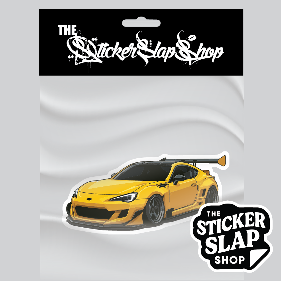Yellow Subaru BRZ Wide Body Sticker