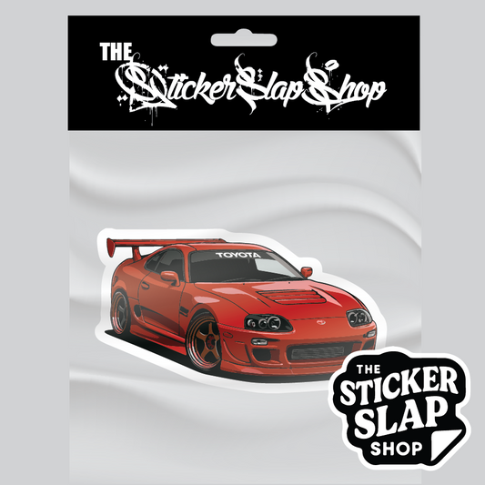 Red Toyota Mark IV Supra Sticker